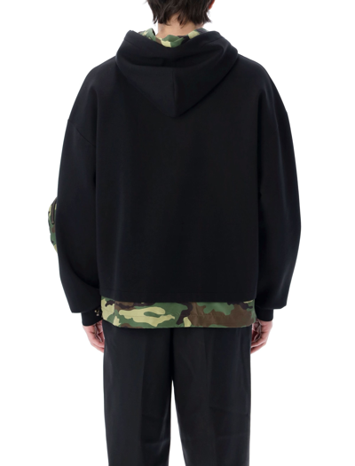 Shop Dolce & Gabbana Hoodie With Camouflage-print Details In Black Camouflage