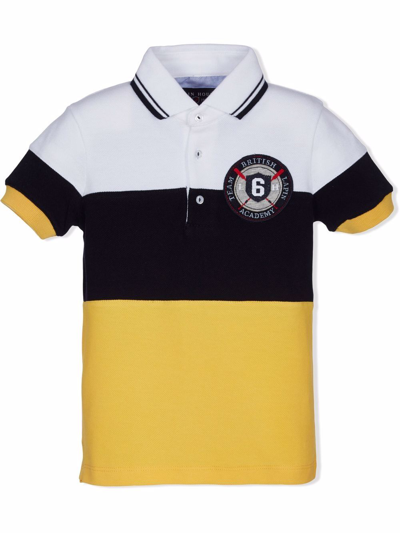 Shop Lapin House Embroidered-logo Colourblock Polo Shirt In Yellow