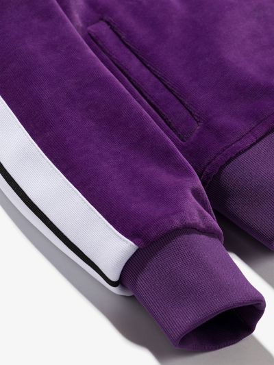 Shop Palm Angels Side-stripe Track Jacket In Purple