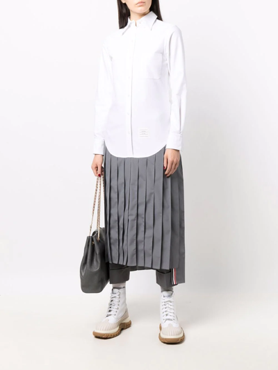 Shop Thom Browne 4-bar Stripe Tailored Trousers In Grey