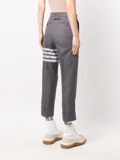 Shop Thom Browne 4-bar Stripe Tailored Trousers In Grey