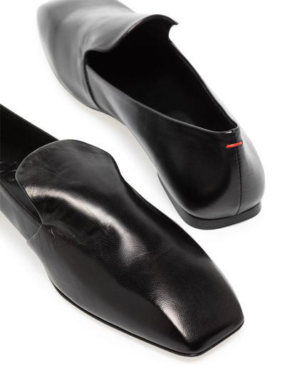 Shop Aeyde Agnes Square-toe Loafers In Black