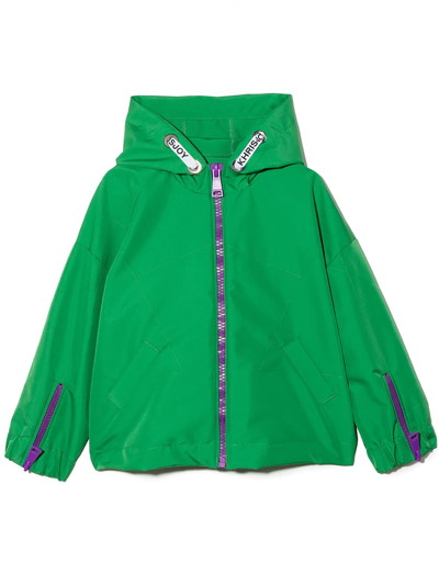 Shop Khrisjoy Zip-up Hooded Jacket In Green