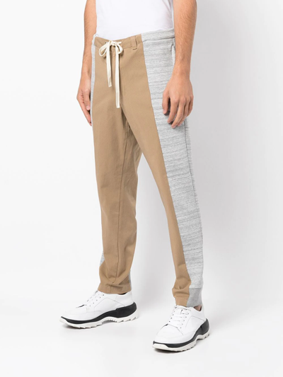 Shop Romeo Hunte Panelled Drawstring Chinos In Brown