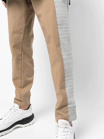 Shop Romeo Hunte Panelled Drawstring Chinos In Brown