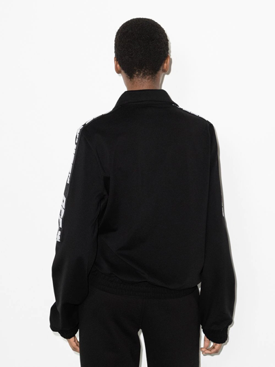 Off-white Logo Print Track Jacket In Black