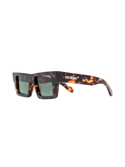 Shop Off-white Nassau Tortoiseshell Square-frame Sunglasses In Brown