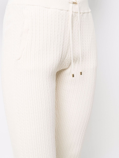 Shop Lauren Ralph Lauren Lisha Ribbed-knit Cropped Trousers In White