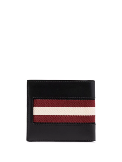 Shop Bally Brasai Striped-band Bi-fold Wallet In Black