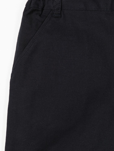 Familiar Elasticated Straight-leg Trousers In Black
