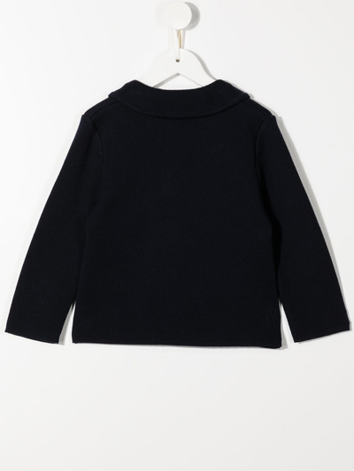 Familiar Single-breasted Buttoned-up Jacket In Blue