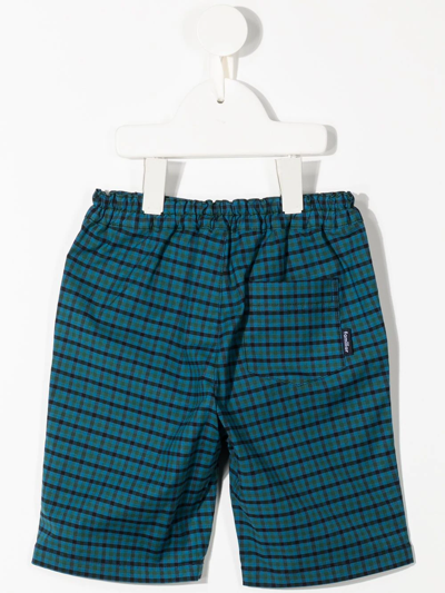 Shop Familiar Check-print Straight-leg Trousers In Blue