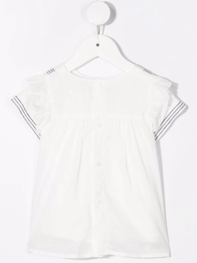 Chloé Ruffle-detail T-shirt In White