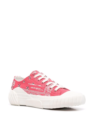 Kenzo Tiger-crest Low-top Sneakers In Pink
