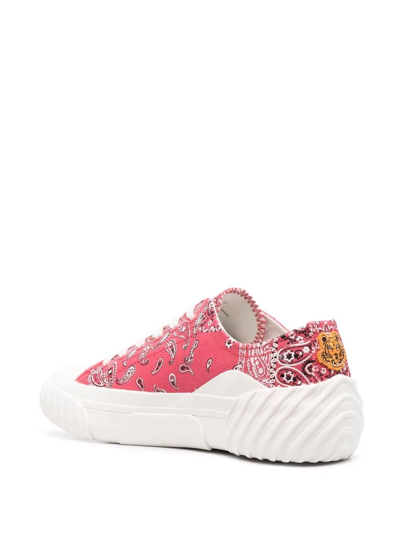 Kenzo Tiger-crest Low-top Sneakers In Pink