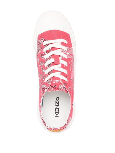 Kenzo Tiger-crest Low-top Sneakers In Pink