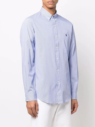 Polo Ralph Lauren Striped Slim Fit Shirt In Blue