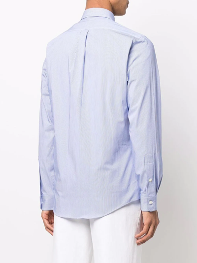 Polo Ralph Lauren Striped Slim Fit Shirt In Blue