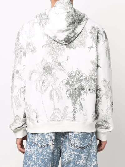 Ih Nom Uh Nit Graphic Palm-print Hoodie In White