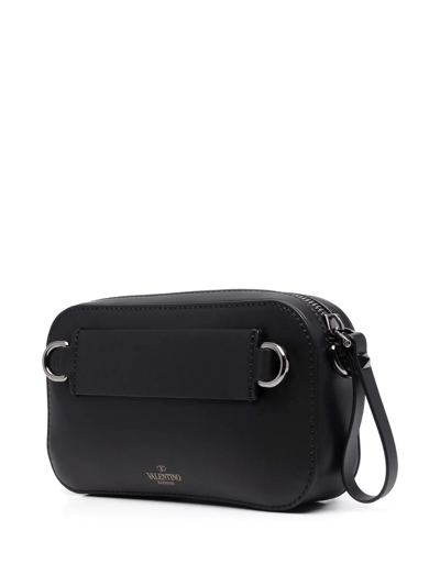 Shop Valentino Neon Vltn Shoulder Bag In Black