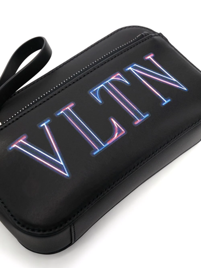 Shop Valentino Neon Vltn Shoulder Bag In Black