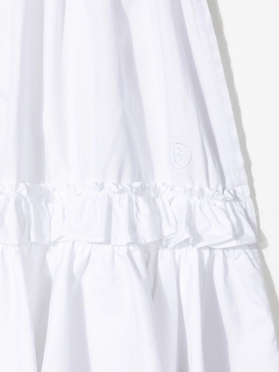 Shop Mm6 Maison Margiela Two-tone Ruffle Skirt In White