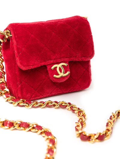 Chanel Pre-owned Micro Classic Flap Bag - Red