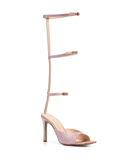 Shop The Saddler X Caroline Vreeland 100mm Ankle Sandals In Pink