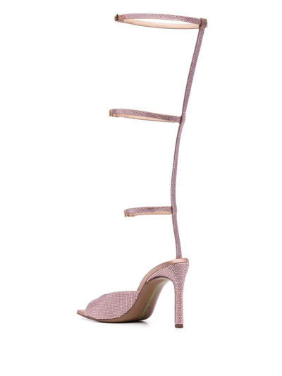 Shop The Saddler X Caroline Vreeland 100mm Ankle Sandals In Pink