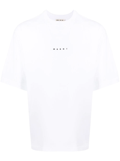 Shop Marni Logo-print T-shirt In White
