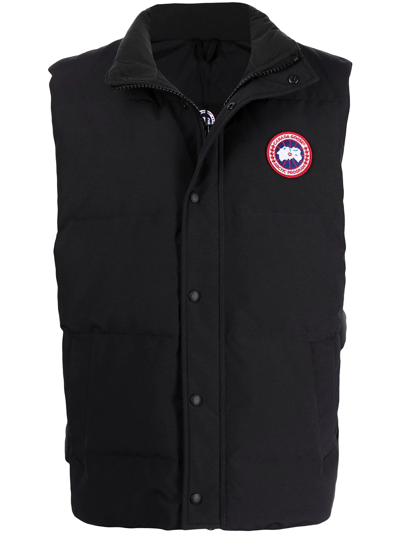Shop Canada Goose Logo-patch Padded Vest In Black