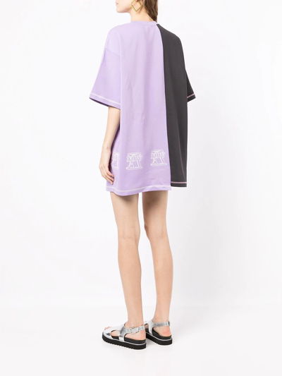 Shop Aape By A Bathing Ape Logo-print T-shirt Dress In Purple