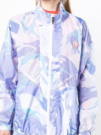 Shop Aape By A Bathing Ape Camouflage-print Lightweight Jacket In Blue