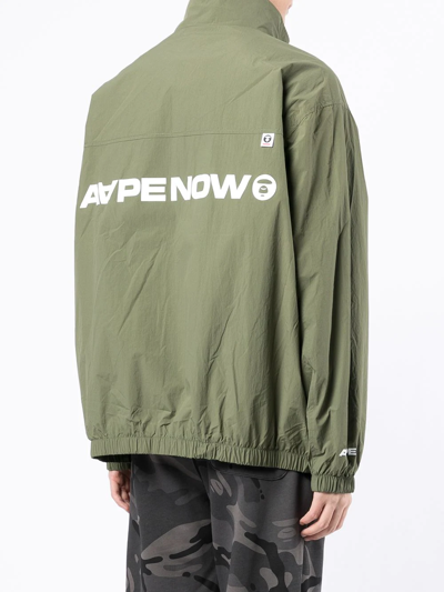 Shop Aape By A Bathing Ape Lightweight Zip-front Jacket In Green