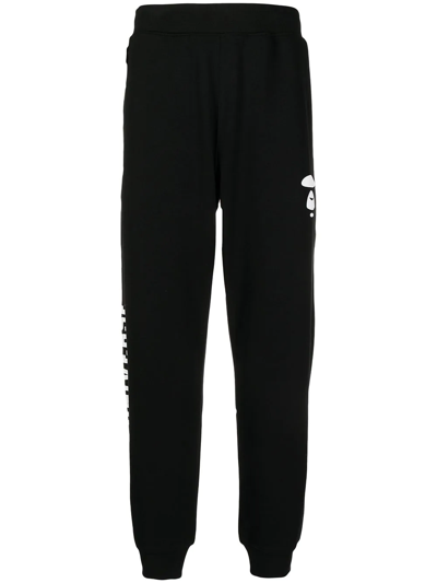 Shop Aape By A Bathing Ape Logo-print Contrast-pocket Joggers In Black