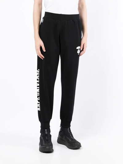 Shop Aape By A Bathing Ape Logo-print Contrast-pocket Joggers In Black