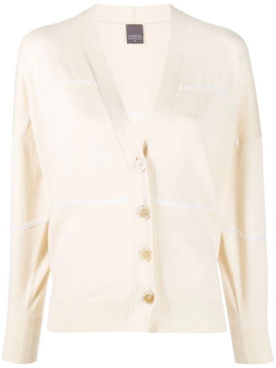 Shop Lorena Antoniazzi V-neck Button-fastening Cardigan In Yellow