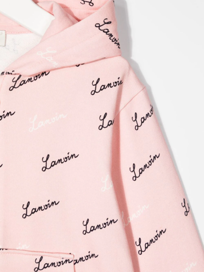 Shop Lanvin Enfant All-over Logo-print Jacket In Pink