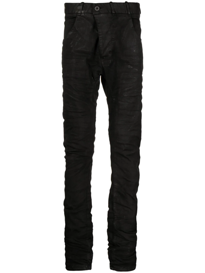Shop Boris Bidjan Saberi Distressed-finish Skinny-cut Jeans In Black
