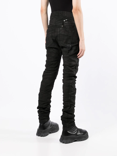 Shop Boris Bidjan Saberi Distressed-finish Skinny-cut Jeans In Black