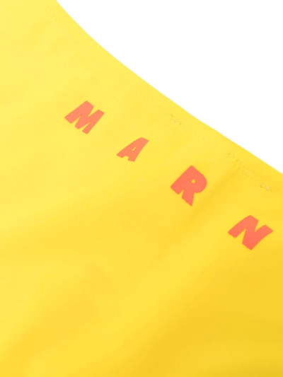 Shop Marni Logo-print Bikini Set In Yellow