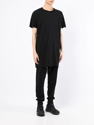 Shop Boris Bidjan Saberi Raw-cut Hem Cotton T-shirt In Black