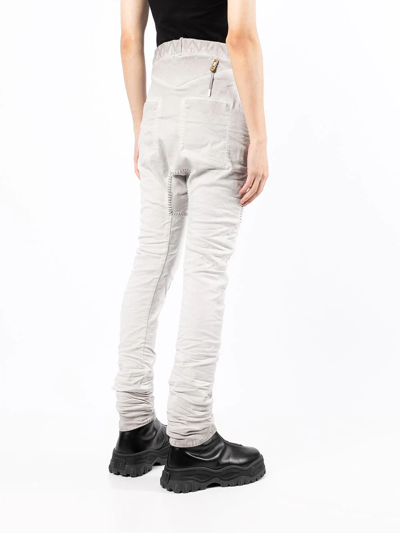 Shop Boris Bidjan Saberi Stitch-detail Skinny-cut Jeans In Grey
