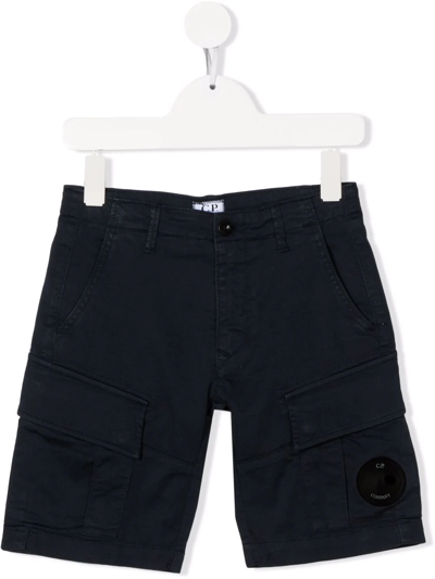 Shop C.p. Company Lens-detail Cargo Shorts In Blue