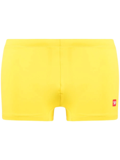 Shop Diesel Red Tag Logo-print Swim Boxers In Yellow