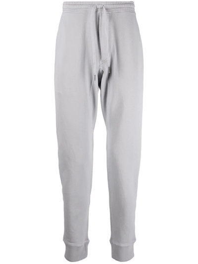 Shop Tom Ford Drawstring Cotton Track Pants In Grey