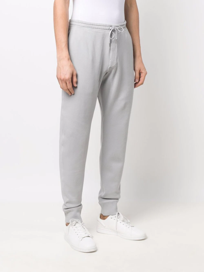 Shop Tom Ford Drawstring Cotton Track Pants In Grey