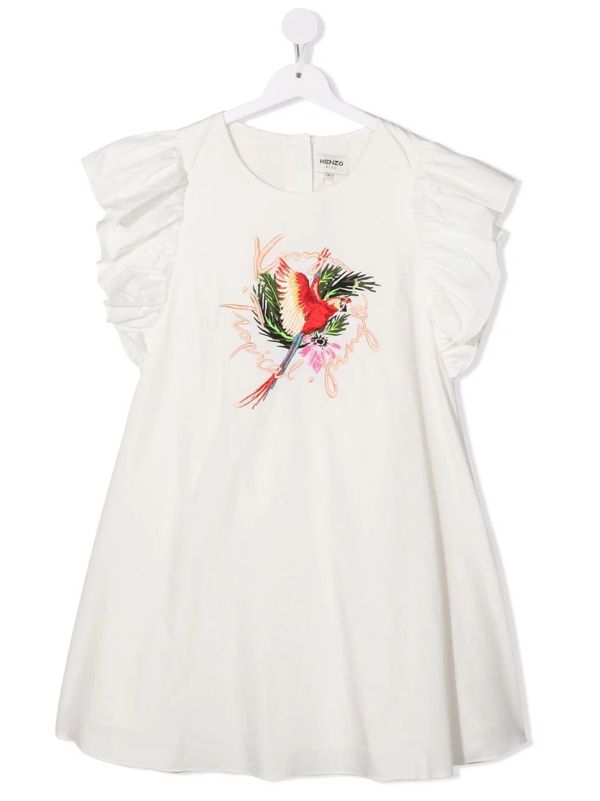 Kenzo Kids embroidered-design cotton shorts - Neutrals