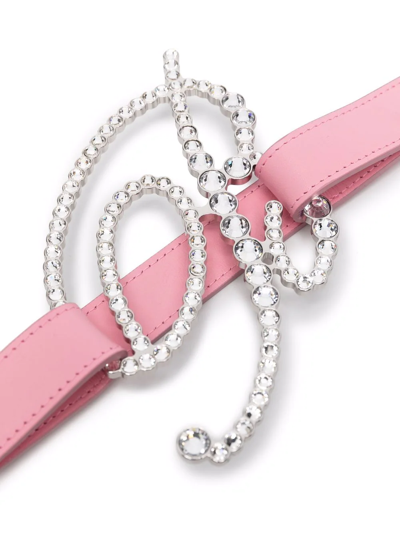 Shop Blumarine Crystal-buckle Belt In Pink