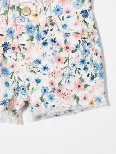 Shop Miss Grant Floral-print Shorts In White